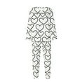 thumbnail image 6 of LYEAA Valentines Pajamas for Couples Heart Print Crewneck Long Sleeve Top and Pant Sleepwear Holiday Loungewear with Pocket, 6 of 8