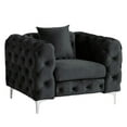 thumbnail image 3 of Morden Fort Couches for Living Room, Sofas for Living Room Furniture Sets, Chair, Couch and Sofa 3 Pieces, Fabric, Dutch Velvet-Black, 3 of 9