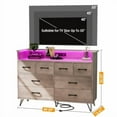 thumbnail image 2 of 8 Drawers Mdf+Pb+Iron Side Cabinet With Light And Socket 124.6*42.4*90Cm, 2 of 9