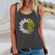 thumbnail image 2 of Gibobby Camiseta sin mangas de verano para mujer, camiseta sin mangas con gráfico de flores , camiseta informal para vacaciones(Gris oscuro,G), 2 of 4