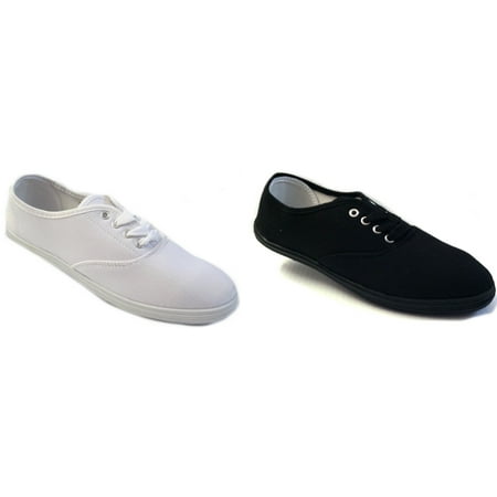 

Shoes8teen 2 Pair Womens Canvas Shoes Lace up Sneakers