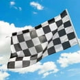 thumbnail image 2 of SHAR Three 90*150cm 3*5ft black and white grid racing flags with holes, 2 of 5