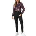 thumbnail image 2 of INSPIRE CHIC Women's  Sequin Stand Collar Long Sleeve Zipper Cropped Bomber Jacket L Pink, 2 of 5