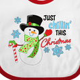 thumbnail image 4 of Inktastic Just Chillin' This Christmas Fun Snowman in Top Hat Boys or Girls Baby Bib, 4 of 4