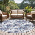 thumbnail image 4 of Round Rugs 6 Ft, Blue Floral Non Slip Area Rugs for Kitchen Bedroom Entryway, Spring Botanical Flowers Leaves Vintage Washable Carpet Runner Rug Floor Mats for Bedroom Home Decor, 4 of 8