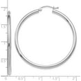 thumbnail image 2 of 10K White Gold Polished 2.5mm Lightweight Tube Hoop Earrings - 45mm, 2 of 4