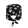 thumbnail image 2 of Scrub Caps Women Men - Cute Soccer Balls Black Soft Comfy Waterproof Adjustable Working Cap Scrub Hats Surgical Caps for Women Men With Sweatband, Nurse Caps for Women Men, 2 of 6