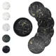 thumbnail image 2 of 1/6 piezas posavasos de mármol de cuero artificial para bebidas, tazas de café, manteles individuales de mesa redondos resistentes al calor, soporte para almohadilla de mesa de té, 2 of 5
