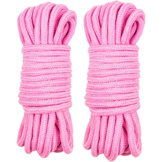 2Pack 10 M/33 Feet 8 MM All Purpose Rope Soft Cotton Rope Cord Thick Cotton Twisted Cord (Pink)by Torubia