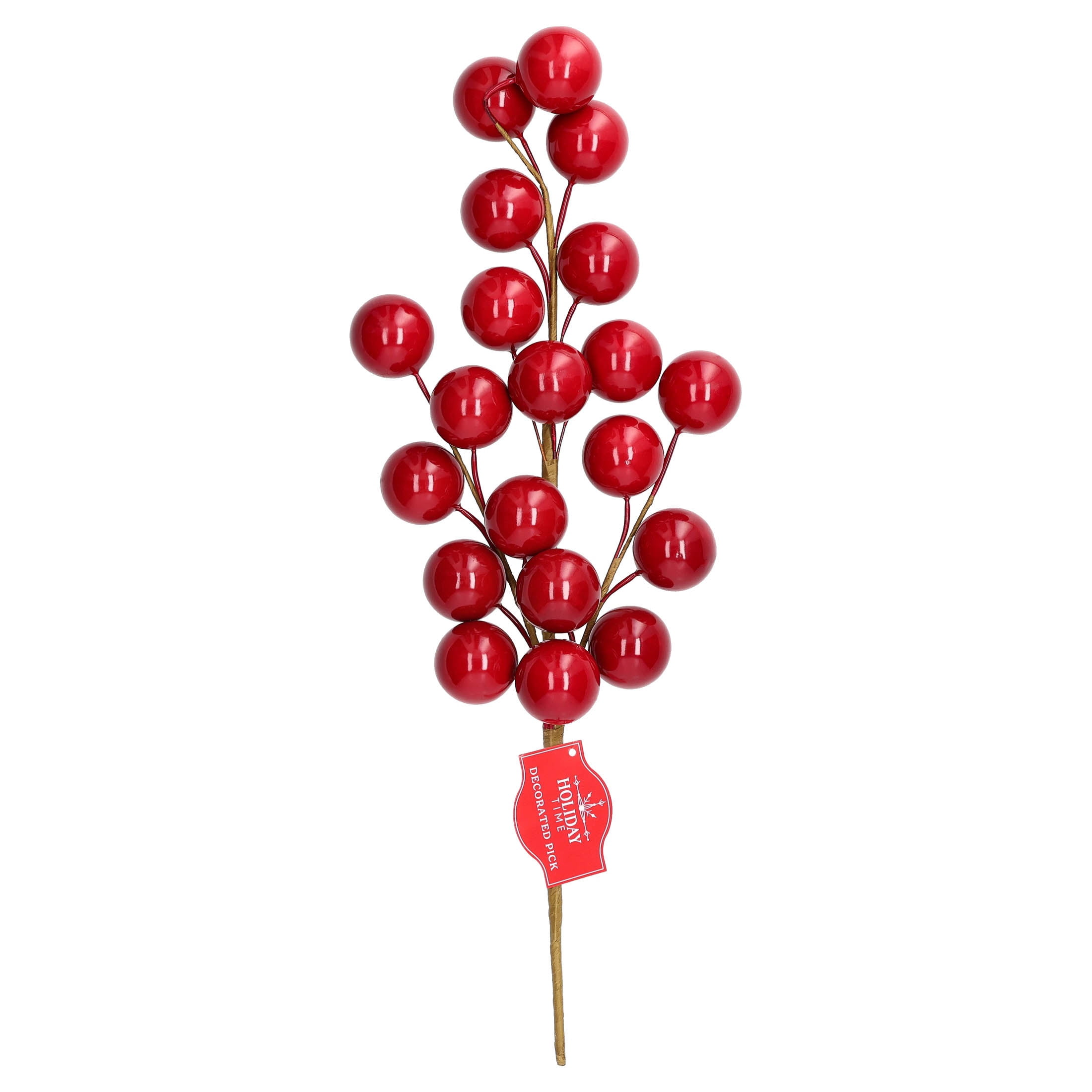 Red Ball Decorative Christmas Pick, 18", by Holiday Time