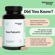 Wholesome Story Saw Palmetto Supplement for Hormonal Balance, Urinary Health, Hair Growth, 100 Ct