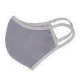 thumbnail image 2 of 3x Face Masks Washable Reusable Soft Double Layer Fabric Professional High Quality MADE IN USA Light Grey with White Trim, 2 of 4