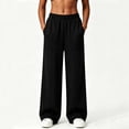 thumbnail image 5 of PNTUTB Women's Activewear Pants Stylish Solid-Color Versatile Pants Casual Stretchy High-Waisted Loose Comfortable Wide-Leg Pants with Pockets, 5 of 7