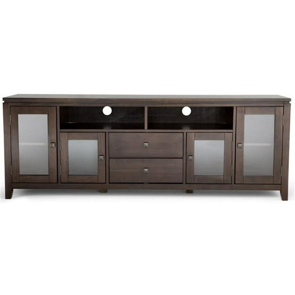 Allora Solid Wood Extra Wide 72" TV Stand - Mahogany Brown