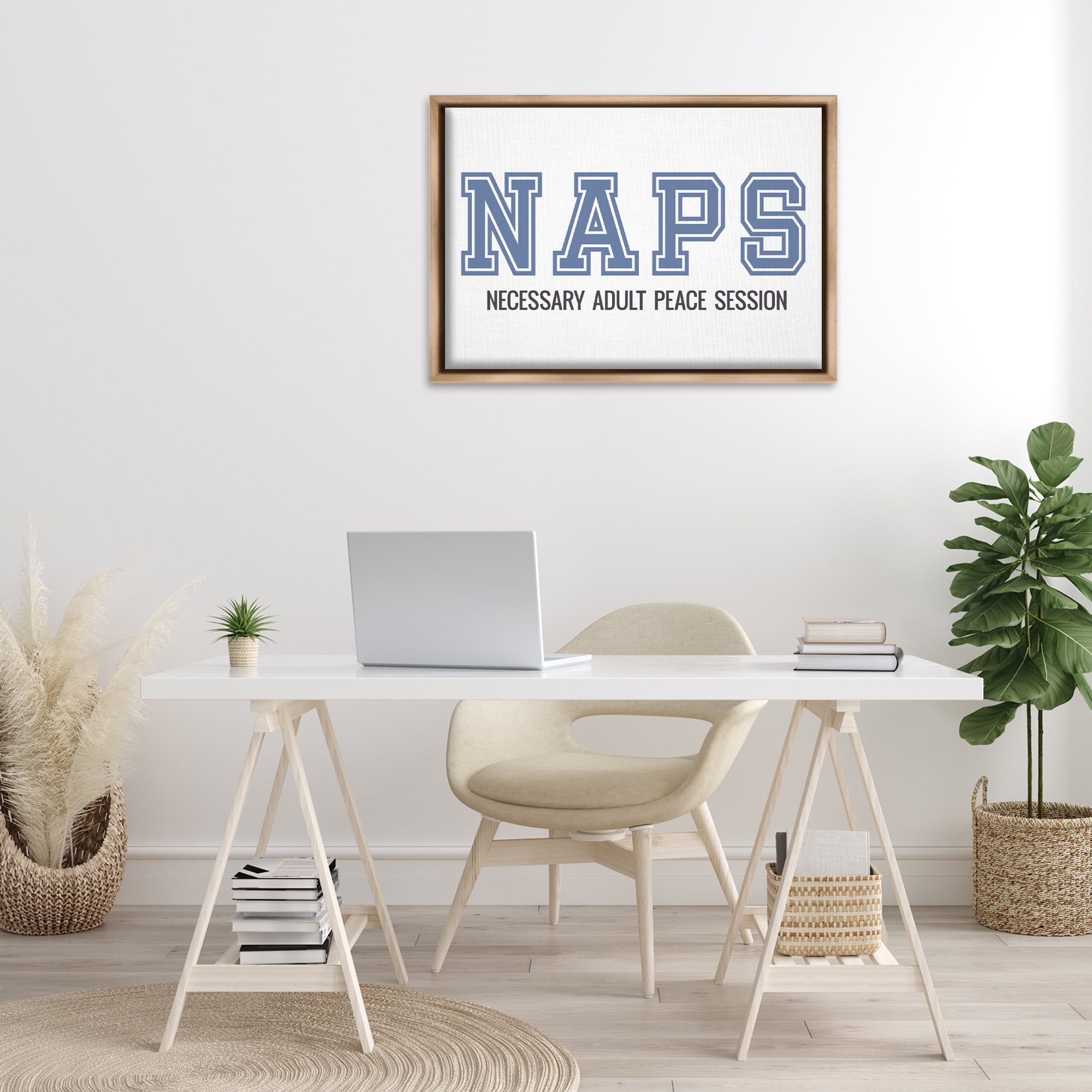 Stupell Industries Funny Naps Phrase Typography Painting Brown Floater Framed Art Print Wall Art, 31 x 21