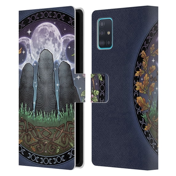 Head Case Designs Officially Licensed Brigid Ashwood Celtic Wisdom 3 Awen Stones Leather Book Wallet Case Cover Compatible with Samsung Galaxy A51 (2019)