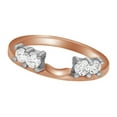 thumbnail image 1 of White Natural Diamond Solitaire Enhancer Guard Wrap Wedding Ring in 14k Two Tone Rose Gold Over Sterling Silver (1 Cttw), 1 of 1