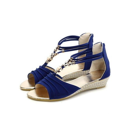 Meigar Women Casual Flat Shoes Summer Sandals Wedge Ankle Strap...