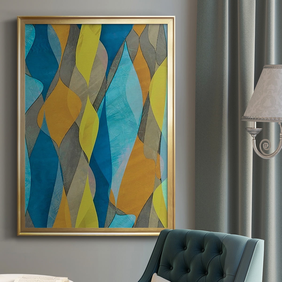 Colorful Cascade I Premium Framed Print, in Gold, Black, or Silver - Ready to Hang