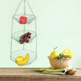 thumbnail image 2 of Fruit Basket, Stainless Steel Three Layers Hanging Fruit Vegetable Flower Basket Storage Holder, 2 of 7
