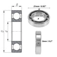 thumbnail image 4 of Unique Bargains Roulements à Billes Rainures Profondes 6801 12x21x5mm P4 Type Ouvert Roulements Lubrifiés 1 Pce Roue de Scooter Planche à Roulettes Universelle Ton Argent, 4 of 6