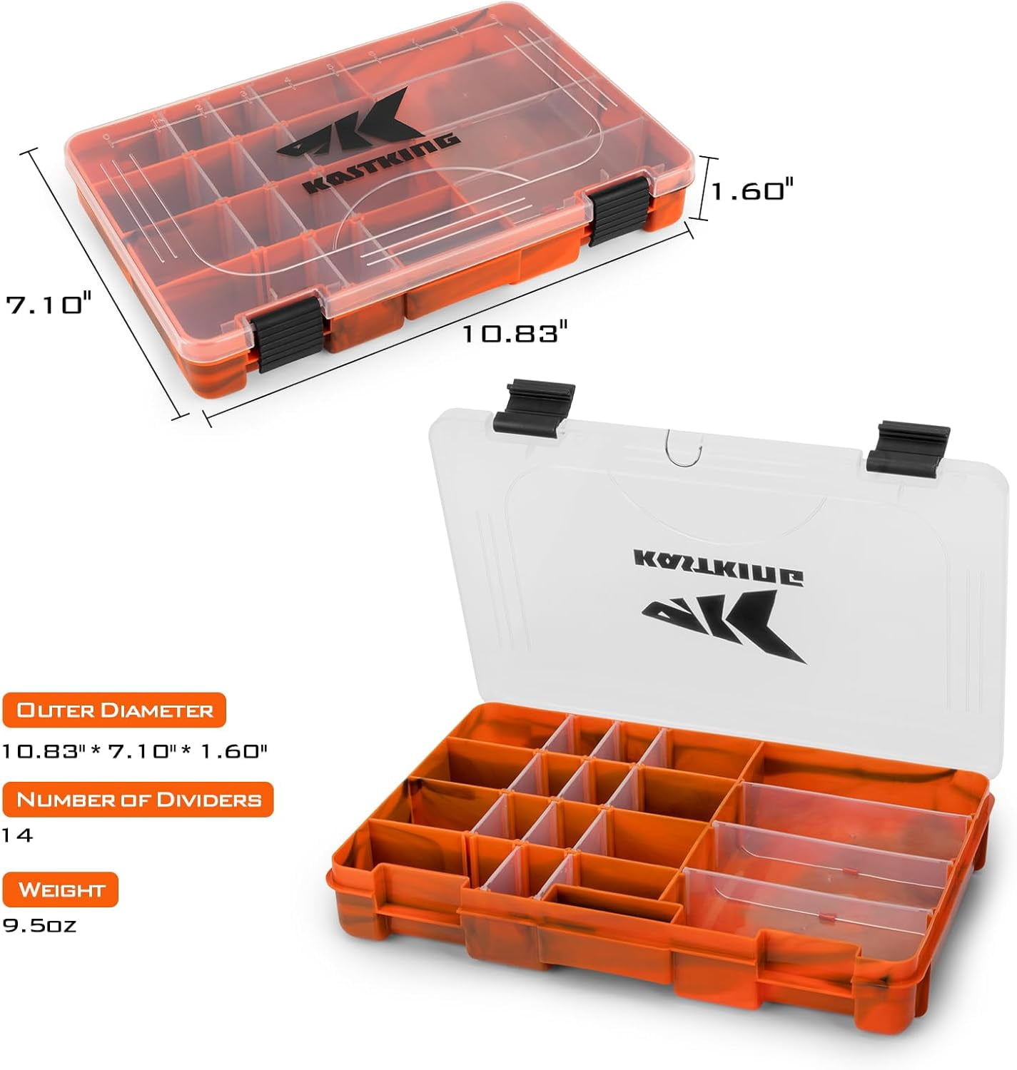 KastKing Tackle Box, Plastic Tackle Trays, 4 Packs Lure Boxes Terminal Tackle -Bait Vault