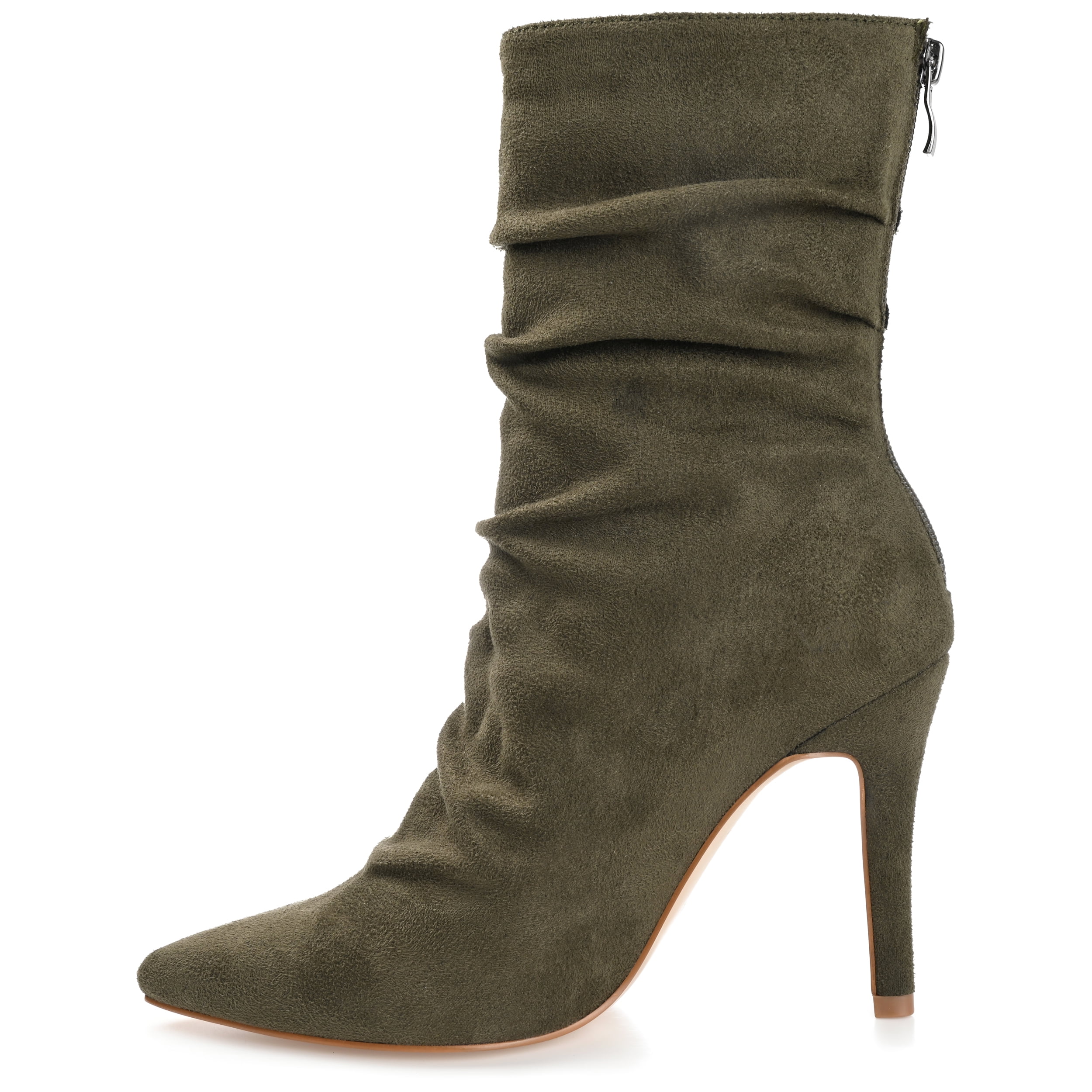 Journee Womens Markie Back Heel Zip Stiletto Booties, Widths Available