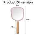 thumbnail image 2 of Hand Held Mirror with Handle for Makeup,Small Cute Wood Hand MirrorPink, 2 of 5