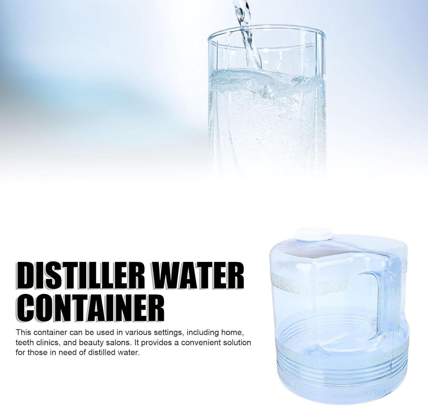 4L Water Distiller Collector Bottle Large Capacity Plastic Container Pot With Cover Handle For Countertop