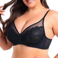 thumbnail image 4 of ALLLIST Women Bras Wirefree Push up Lace Underwear Solid Black Comfy Ladie's Bras S-3xl, 4 of 9