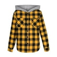 thumbnail image 3 of BFHHYA Kids' Boys Girls Plaid Button-Down Shirt Long Sleeve Casual Hooded Shirt Jacket for Fall Layered Wear & School Days(5-14Y), 3 of 6
