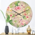 thumbnail image 2 of Designart 'Flowers and Tropical Botanicals III' Mid-Century Modern Wood Wall Clock, 2 of 5