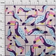 thumbnail image 3 of oneOone Cotton Poplin Twill Purple Fabric Tropical Toucans Birds Dress Material Fabric Print Fabric By The Yard 56 Inch Wide, 3 of 4