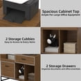 thumbnail image 3 of File Cabinet, 100 x 40 cm Lateral Filing Cabinet with 2 Drawers, Printer Stand, Open Storage Shelves for Home, Office, 3 of 5