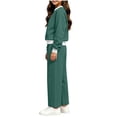 thumbnail image 5 of Txenfivo Girls Clothes 2 Pieces Outfits, Crew Neck Pullover Sweatshirt and Wide Leg Straight Pants, 5-14, 5 of 6