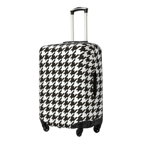 Gukieu Houndstooth Black And White Print Suitcase Protective Cover, Elastic Zipper Buckle Suitcase Protective Cover, Suitable for Travel, Business Trip-Small