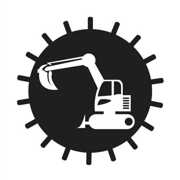 Excavator Vinyl Decal - Large