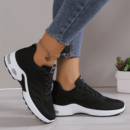 

XIAOGZHP Breathable Women‘s Comfort Air Cushion Athletic Sneakers - Shock-Absorbent Lace-Up Low Tops Perfect for Spring Running