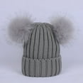 thumbnail image 3 of Mightlink Women Hat Solid Color Plush Balls Autumn Winter Fluffy Pompoms Beanie Cap for Outdoor, 3 of 7
