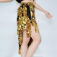 thumbnail image 5 of Women's Tie Side Fringed Sequins Skirt for Belly Dance, Sparkly Tassel Hip Scarf Wrap for Rave Festival Disco Party, 5 of 5