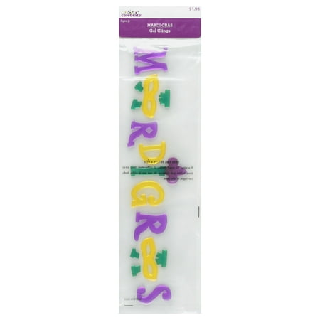 Way To Celebrate Mardi Gras Pattern Gel Cling