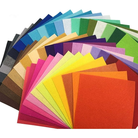 Felt Squares, Misscrafts 48pcs 8" x 12" 1mm Thick Soild Felt Fabric Sheet Nonwoven Assorted Colors Patchwork Pack for DIY Craft Patchwork Sewing
