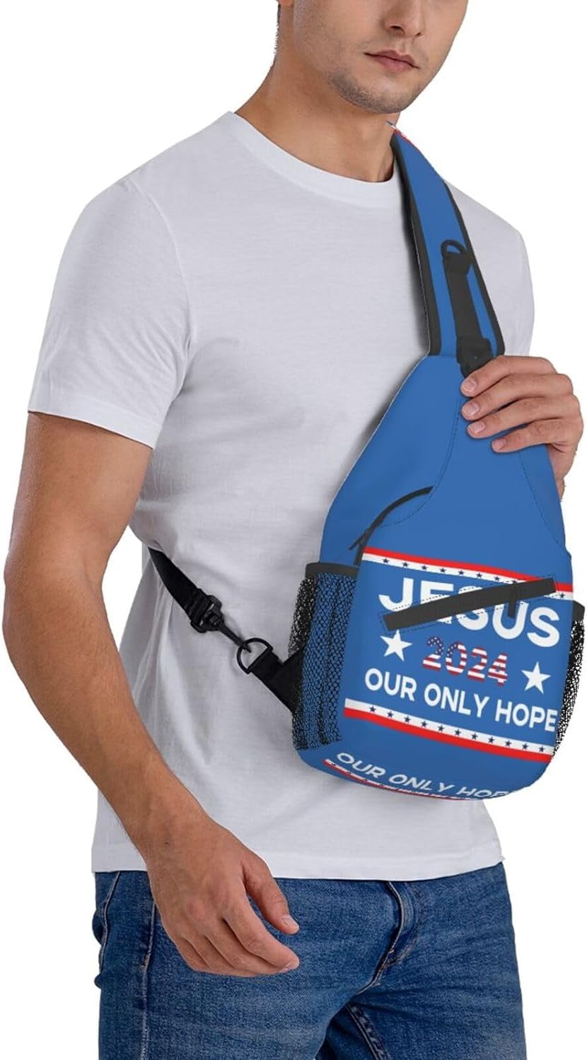 Jesus 2024 Our Only Hope Sling Bag Crossbody Hiking Travel Chest Bags Backpack Shoulder Daypack for Women Men