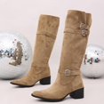 thumbnail image 5 of Women Mid-Calf Boots with Fashionable Buckle for Autumn Versatile Party Evening Wear, 5 of 9