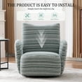 thumbnail image 5 of MOONMISS Boucle Upholstered 360°Swivel Fabric Striped Armrest Leisure Chair for Living room-Mint Green, 5 of 6