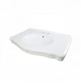 thumbnail image 3 of Darbyshire Wall Mount Bathroom Pedestal Sink Basin Part 34" Wide White Heavy Duty Ceramic Sink w/Backsplash, Overflow and Centerset Faucet Holes Renovators Supply, 3 of 5