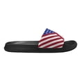 thumbnail image 2 of Psesaysky Women's Casual Sandals with Flag Stripes Summer Outdoor Slip-on Sandals House Slipper Comfortable Lightweight Slippers for Family Black Sole Size 7.5, 2 of 7