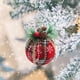 thumbnail image 5 of Bola de Navidad a cuadros Fiudx para decoración de árbol de Navidad tejido de aguja plástico de burbujas, 5 of 6