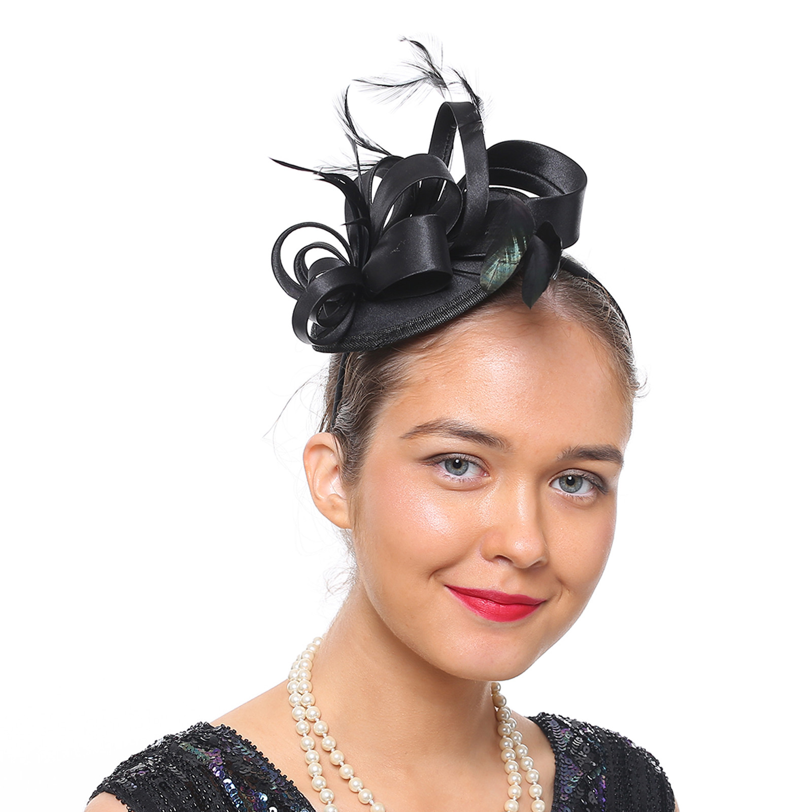 GHPKS Women Girls Mesh Fascinators Hat Cocktail Party Headband