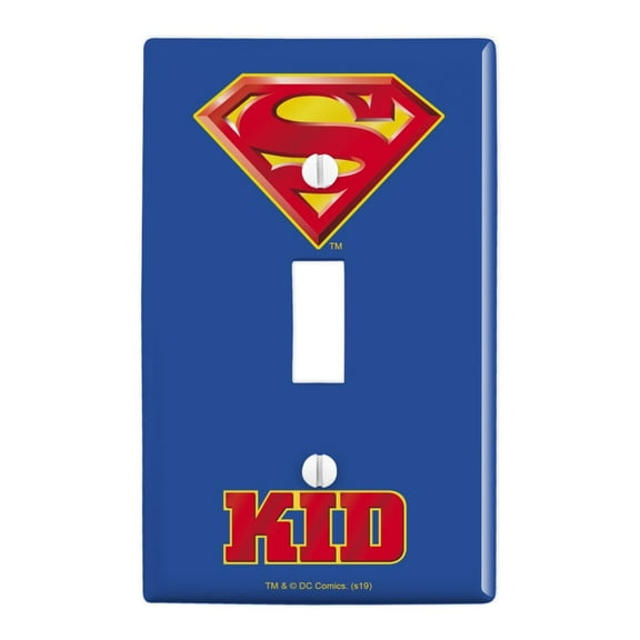 Superman Super Kid Shield Logo Plastic Wall Decor Toggle Light Switch Plate Cover